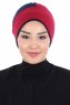 Clara - Bordeaux & Navy Blau Baumwolle Turban