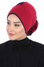 Clara - Bordeaux & Navy Blau Baumwolle Turban