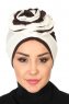Clara - Creme & Braun Baumwolle Turban