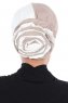 Clara - Creme & Taupe Baumwolle Turban