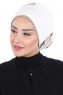 Clara - Creme & Taupe Baumwolle Turban