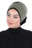 Clara - Khaki & Schwarz Baumwolle Turban