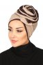 Clara - Taupe & Braun Baumwolle Turban