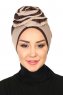 Clara - Taupe & Braun Baumwolle Turban
