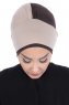 Clara - Taupe & Braun Baumwolle Turban