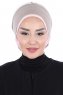 Clara - Taupe & Altrosa Baumwolle Turban