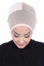 Clara - Taupe & Altrosa Baumwolle Turban