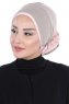 Clara - Taupe & Altrosa Baumwolle Turban