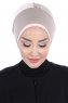 Clara - Taupe & Altrosa Baumwolle Turban