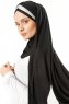 Duru - Schwarz & Grau Jersey Hijab