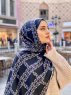 Elyas - Schwarz Gemustert Baumwolle Hijab - Mirach