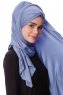 Eslem - Indigo Pile Jersey Hijab - Ecardin