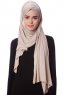 Eslem - Helltaupe Pile Jersey Hijab - Ecardin