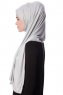 Eslem - Hellgrau Pile Jersey Hijab - Ecardin