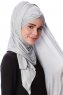 Eslem - Hellgrau Pile Jersey Hijab - Ecardin