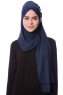 Eslem - Navy Blau Pile Jersey Hijab - Ecardin