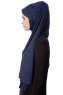 Eslem - Navy Blau Pile Jersey Hijab - Ecardin