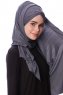Eslem - Dunkelgrau Pile Jersey Hijab - Ecardin