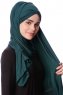 Eslem - Dunkelgrün Pile Jersey Hijab - Ecardin