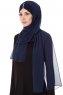 Evren - Navy Blau Chiffon Hijab
