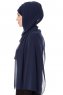 Evren - Navy Blau Chiffon Hijab