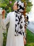 Faizah - Schwarz Gemustertes Hijab - Sal Evi