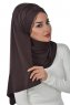 Filippa - Braun Baumwolle Praktisch Hijab - Ayse Turban