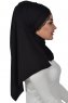 Filippa - Schwarz Baumwolle Praktisch Hijab - Ayse Turban