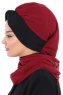 Gill - Bordeaux & Schwarz Praktisch Hijab