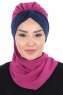 Gill - Fuchsie & Navy Blau Praktisch Hijab
