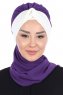 Gill - Lila & Creme Praktisch Hijab