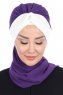 Gill - Lila & Creme Praktisch Hijab