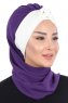 Gill - Lila & Creme Praktisch Hijab