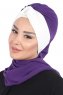 Gill - Lila & Creme Praktisch Hijab