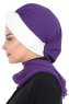 Gill - Lila & Creme Praktisch Hijab