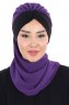 Gill - Lila & Schwarz Praktisch Hijab