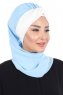 Gill - Hellblau & Creme Praktisch Hijab