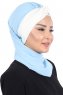 Gill - Hellblau & Creme Praktisch Hijab
