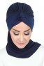Gill - Navy Blau & Navy Blau Praktisch Hijab