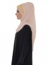 Gina Beige Praktisk One-Piece Hijab Ayse Turban 324105-3