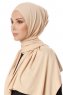 Hande - Beige Baumwolle Hijab - Gülsoy