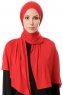 Hande - Rot Baumwolle Hijab - Gülsoy