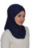 Hilda - Navy Blau Baumwolle Hijab