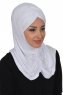 Hilda - Weiß Baumwolle Hijab