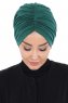 Jill - Dunkelgrün Baumwolle Turban - Ayse Turban