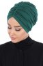 Jill - Dunkelgrün Baumwolle Turban - Ayse Turban