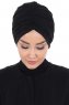 Jill - Schwarz Baumwolle Turban - Ayse Turban