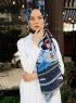 Jumana - Navy Blau Gemustertes Hijab - Sal Evi