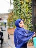 Kadifa - Navy Blau Gemustert Baumwolle Hijab - Mirach