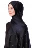 Kadri - Schwarz Hijab Mit Perlen - Özsoy